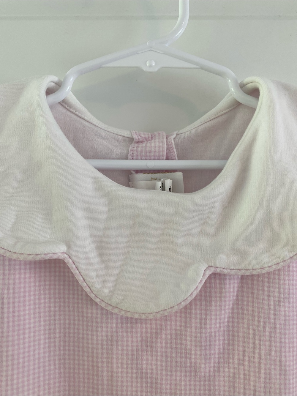 Girls Scallop Collar Gingham Top size 7 - Picture 4 of 7